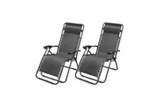 Hacienda 2 Pcs Zero Gravity Folding Reclining Chair (Black)