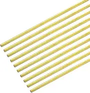 uxcell Brass Rod,Brass Solid Round Rod 1.5mm/0.06inch Diameter 300mm Length Lathe Bar Stock for RC Model DIY Craft Pack of 10