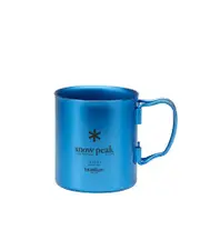 SNOW PEAK Titanium Double Wall 450 Coloured Mug, Blue