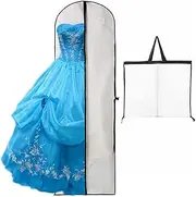 [ruitao] Dress Bags Covers Long Garment Covers Bag Dress Bag Long Dress Bags Covers Translucent with Zip Waterproof Dustproof Dress Covers Garment Bags Full Length 60 * 180cm (White)
