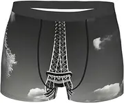 [FSCEV] Paris Eiffel Tower And Cloud Men'S Boxer Briefs Regular Soft And Elastic Leggings Shorts Everyday Wear, Black, XXL