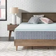 Sealy TrueForm 2 Inch Full Memory Foam Mattress Topper, Gel Infused Technology Contours to Body, Moisture Wicking Fabric for Cooling Sleep, Blue