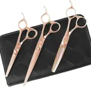 deeds DEEDS Forged Finish Pet Scissors Pink Gold Titanium Trimming Scissors Thin