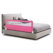 Costway Folding Bed Rail Adjustable Cot Bed Guard Protection Fence Playpen Pink 150 x 55cm