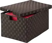 Honey-Can-Do OFC-03709 14 by 17.75 by 10.75-Inch Double Woven File Box with Lid and Handles, Large, Espresso Brown