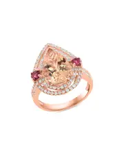 Bloomingdale's Fine Collection Pink Tourmaline, Morganite & Diamond Ring in 14K Rose Gold