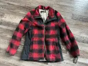 Pendelton Dry Good Black Red Checkered Coat S j3