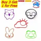 Silicone Side Up Skull Egg Fried Frying Mould Funny Breakfast Pancake Mold Ring