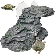 Cozioz Turtle Basking Platform, Baby Tortoise Climbing Ramp, Shale Reptile Dock Resting Terrace, Aquarium Rock Decoration for Frogs and Newts (Medium Size: 20.5cm L x 8.5cm W x 7.5cm H)