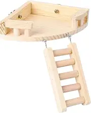 VILLFUL 1pc Fan-Shaped Platform Ladder Hamster Ladder Hamster Plaything Guinea Pig Accessories Water Brush Dog Hamster Accessories Ladder for Hamster Ladder Standing Shelf Wooden Beige