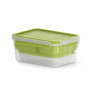 Emsa Lunchbox Clip & Go XL, food container with 3 inserts, plastic green 2.2L