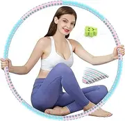 Exercise Weighted Hula Hoops, Upgrade 8 Sections Detachable Hoola Hoop Stainless Steel Core with Soft Thicker Premium Foam Workout Hoops