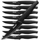 Steak Knives Set of 8 Black Oxide High Carbon Stainless Steel Serrated Blade