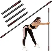 RACOC 5 ft Yoga Stick Sturdy Steel, Adjustable Stretching Stick for Mobility, Flexibility and Balance, Versatile Exercise Stick with Non-Slip Ends and Foam Handles for Fitness, and Posture