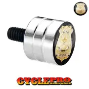 Grooved Silver Billet Fender Seat Bolt 96-Up Harley GOLD POLICE BADGE - 167
