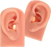 Vaguelly 2Pcs Silicone Human Ear Models for Piercing Practice Realistic Teaching Tools for Students and Professionals Soft Flexible High Simulation Ear Models Natural Skin Tone