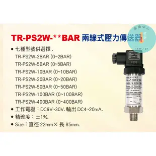 TR-PS2W-**BAR 兩線式壓力傳送器