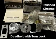 Baldwin 8045-260 Low Profile Single Cylinder Turn Lock Deadbolt Polished Chrome