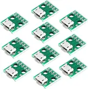 HiLetgo 10pcs Micro USB to DIP Adapter 5pin Female Connector B Type PCB Converter pinboard