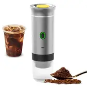 Portable Electric Espresso Machine,Rechargeable Portable Camping Coffee Maker,For Ground and Capsule Coffee,For Travel,Camping,Office Color Silver