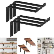 6 Pack 12 Inch Floating Shelf Brackets w/ Lips Wall Mount Shelf Bracket Support