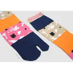 。ERROR DOT。日本版畫塗料花朵兩趾襪/足袋