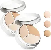 Tricolor Concealer,2025 Tri Color Face Concealer Highlight Contour Palette Tri Color Concealer Pot,for Mature Light Medium Skin. (2pcs)