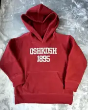 OshKosh Boys Size 5 Red Fleece Pull-over Hoodie