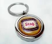 STAG Beer Can Bottle Cap Opener Key Chain / Key Ring Handmade
