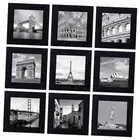 Picture Frames Set of 9 Classic Gallery Wall Frame Set Displays 4x4 Black