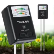 Professional 3-in-1 Soil Tester - Moisture/Light/pH Meter with Lab-Calibrated...