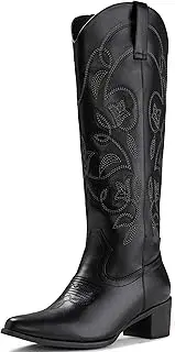 [IUV] Cowboy Boots For Women Pointy Toe Women's Western Boots Cowgirl Knee High Boots