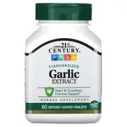 21st Century, Garlic Extract, Standardized, 60 Enteric Coated Tablets