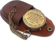 Engraved Brass Compass Gift to My Son/Nautical Gift for Son from Dad/Gift to Son from Mom/Gift for Son,Father Son Gift,Mother Son Gift,Love Mom,Son from Mom, Love Dad/with Leather Case