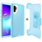 For Samsung Galaxy Note 10+ Plus Defender Clear Case (Clip Fits Otterbox) Blue