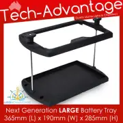 NEW NEXT GENERATION BLACK LARGE BATTERY TRAY HOLDER - BOAT/CARAVAN/MOWER/TRACTOR