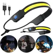 Bikight LED+COB 3 Modes COB Running Headlamp USB Rechargeable Power Dispaly Waterproof Headlight Head Torch for Camping