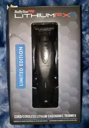 BaBylissPRO LITHIUMFX+ Black Cord/Cordless Ergonomic Trimmer FX773NMB NIB LTD ED