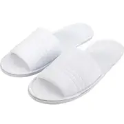 Compass Comfort Terry Cotton Slip On Slippers White Hotel/Bath/Guest Pack 100 Pairs Bulk