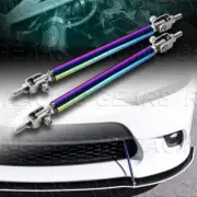 2 X UNIVERSAL ADJUSTABLE 100MM BUMPER LIP SPLITTER STRUT ROD TIE BAR-NEO CHROME (for: Honda Civic)