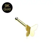 Solid 9ct Yellow Gold Butterfly Nose Stud Bone End - AVILIA Designs