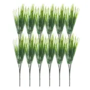 12Pcs Artificial Grass Plants, 15.7" Plastic Fake Wheat Grass Greenery, Green