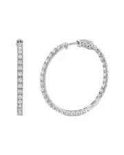 14K Lab-Grown Diamond In-Out Hoops