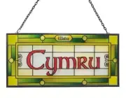 Royal Tara Wales Cymru Stained Glass Window Hang Suncatcher Rectangle Welsh