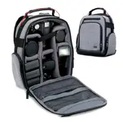 Camera Backpack w/ Customizable Accessory Dividers and Weather Resistant Bottom