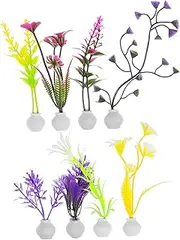 HOLIDYOYO 8pcs Artificial Aquarium Plants: Fish Tank Landscaping Water Grass Small Lifelike Plants Decor for Household and Office Terrarium Decorations