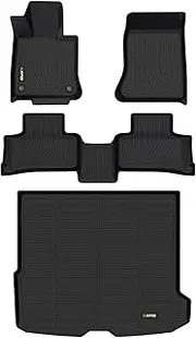 Floor Mats & Cargo Liner Set Fit for 2023 2024 2025 Mercedes Benz GLC丨GLC 300丨GLC 350e丨GLC 43 AMG丨All Weather Protection TPE Anti-Slip Car Full Set Floor Liners Custom Accessories - Black