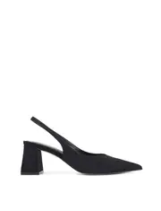 Yankee Slingback Block Heel - Black Suede
