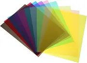 minkissy 10pcs Multicolor Transparent Cellophane Gels Colored Foil A4 Cellophane Window Tinting Film for Car Light Diffuser Film Solid Color Wax Paper Cellophane Paper Vinyl Window Film Pvc