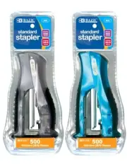 Compact Stand-Up Standard (26/6) Stapler w/500 Ct Staples, 2 pcs Random Color